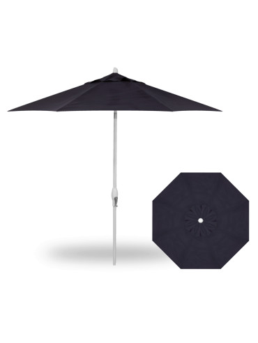 9' Auto Tilt Umbrella - White / Navy